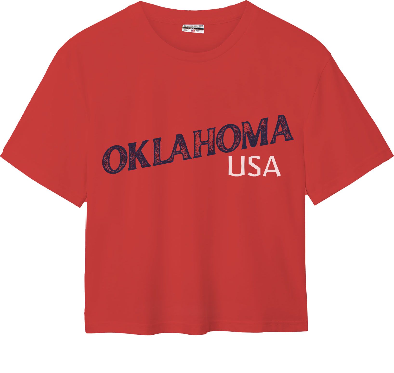 Where I'm From Women's Oklahoma White Easy Script T-Shirt