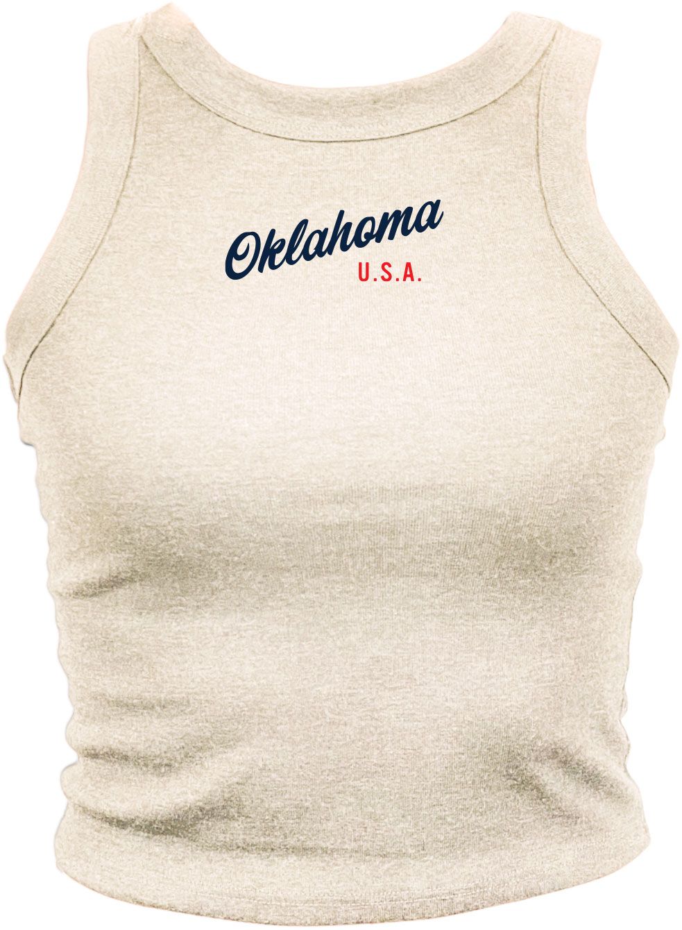 Where I'm From Women's Oklahoma White Americana Script Tank Top