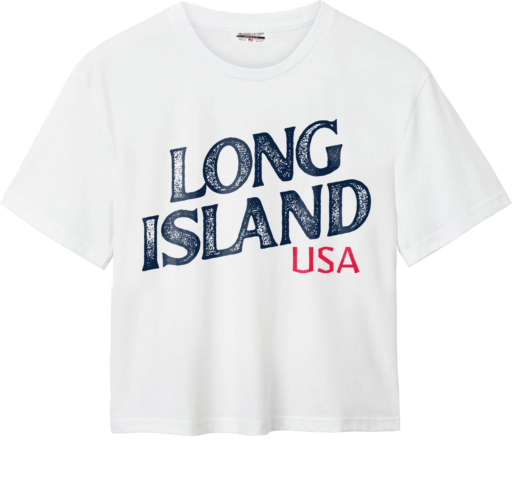 Where I'm From Women's Long Island White Easy Script T-Shirt