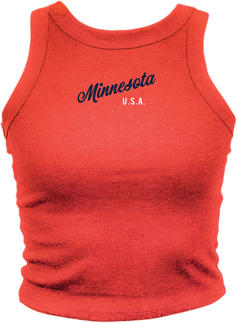 Where I'm From Women's Minnesota Red Americana Script Tank Top