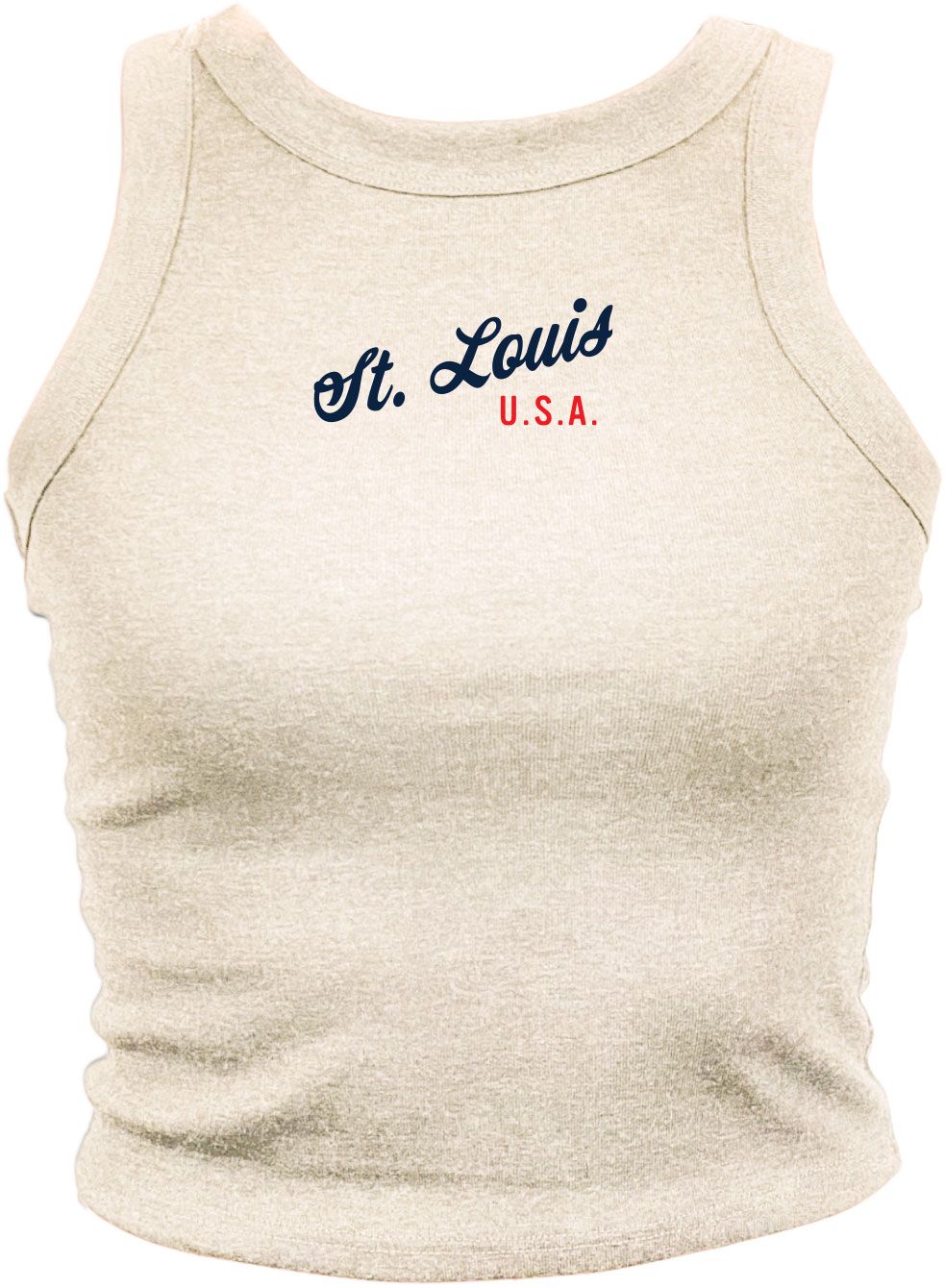 Where I'm From Women's St. Louis White Americana Script Tank Top