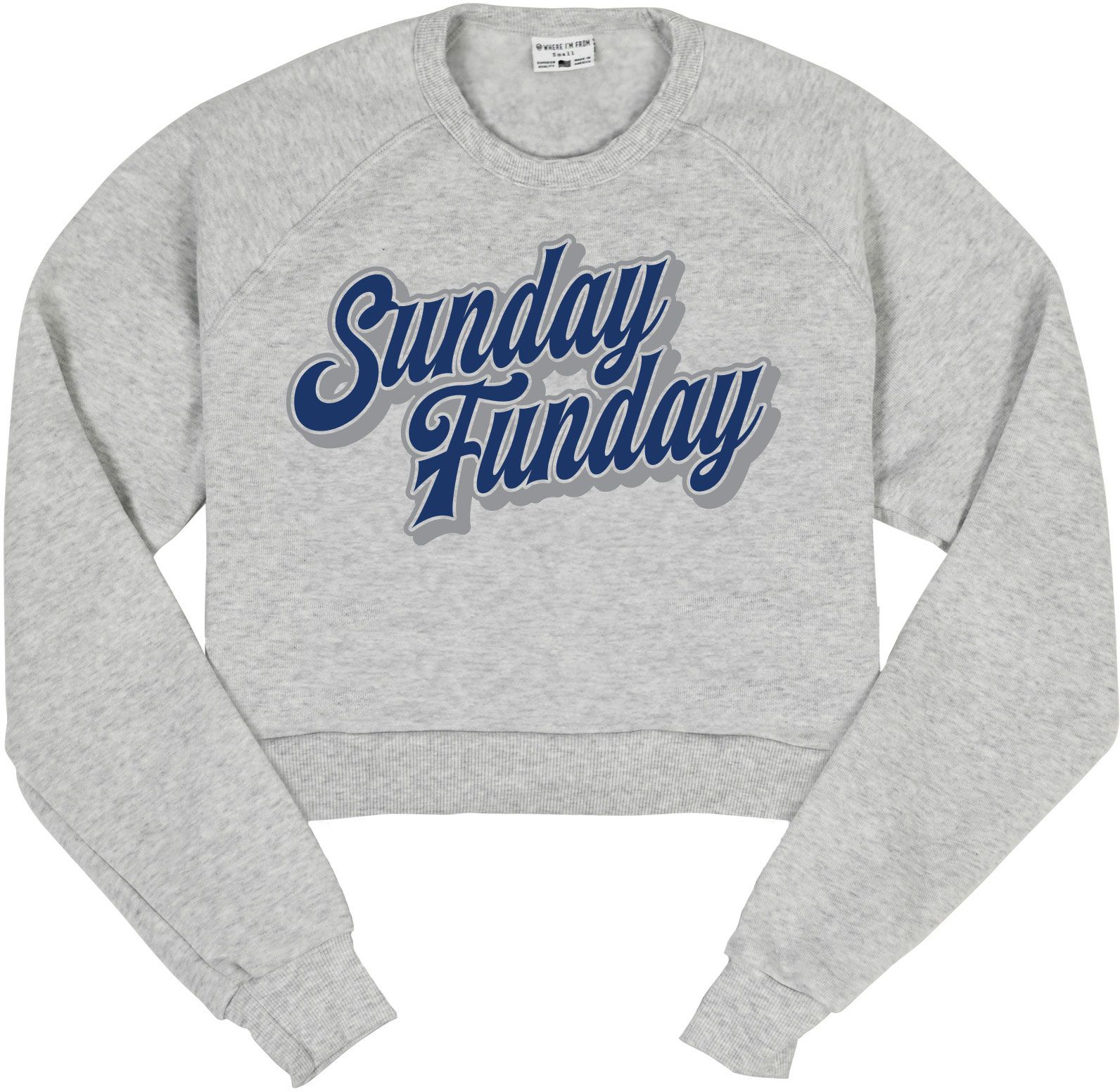 Where I'm From Women's Indianapolis Sunday Funday Cropped Long Sleeve Crew Pullover Sweatshirt