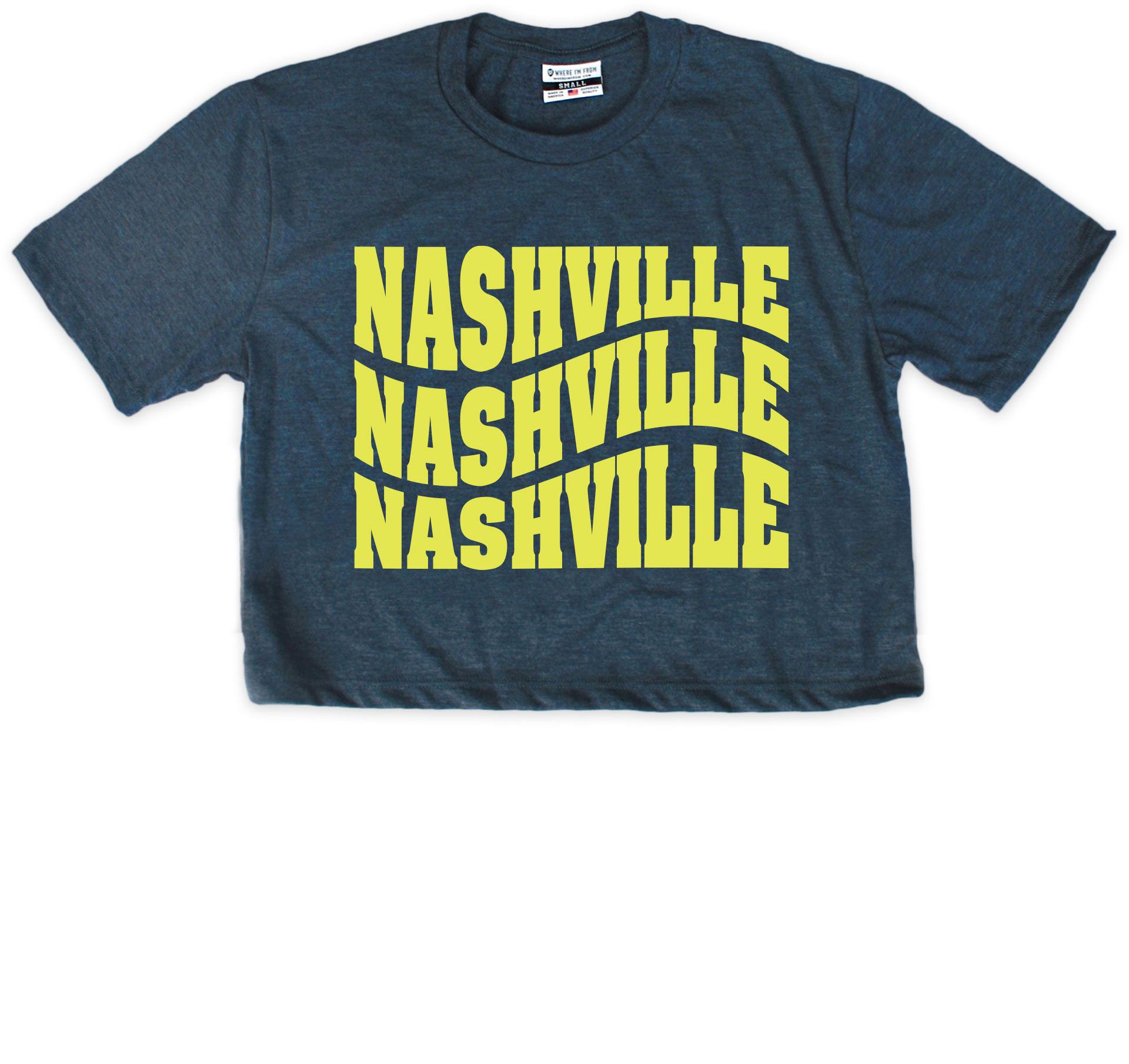 Where I'm From Women's Nashville Navy Cropped T-Shirt