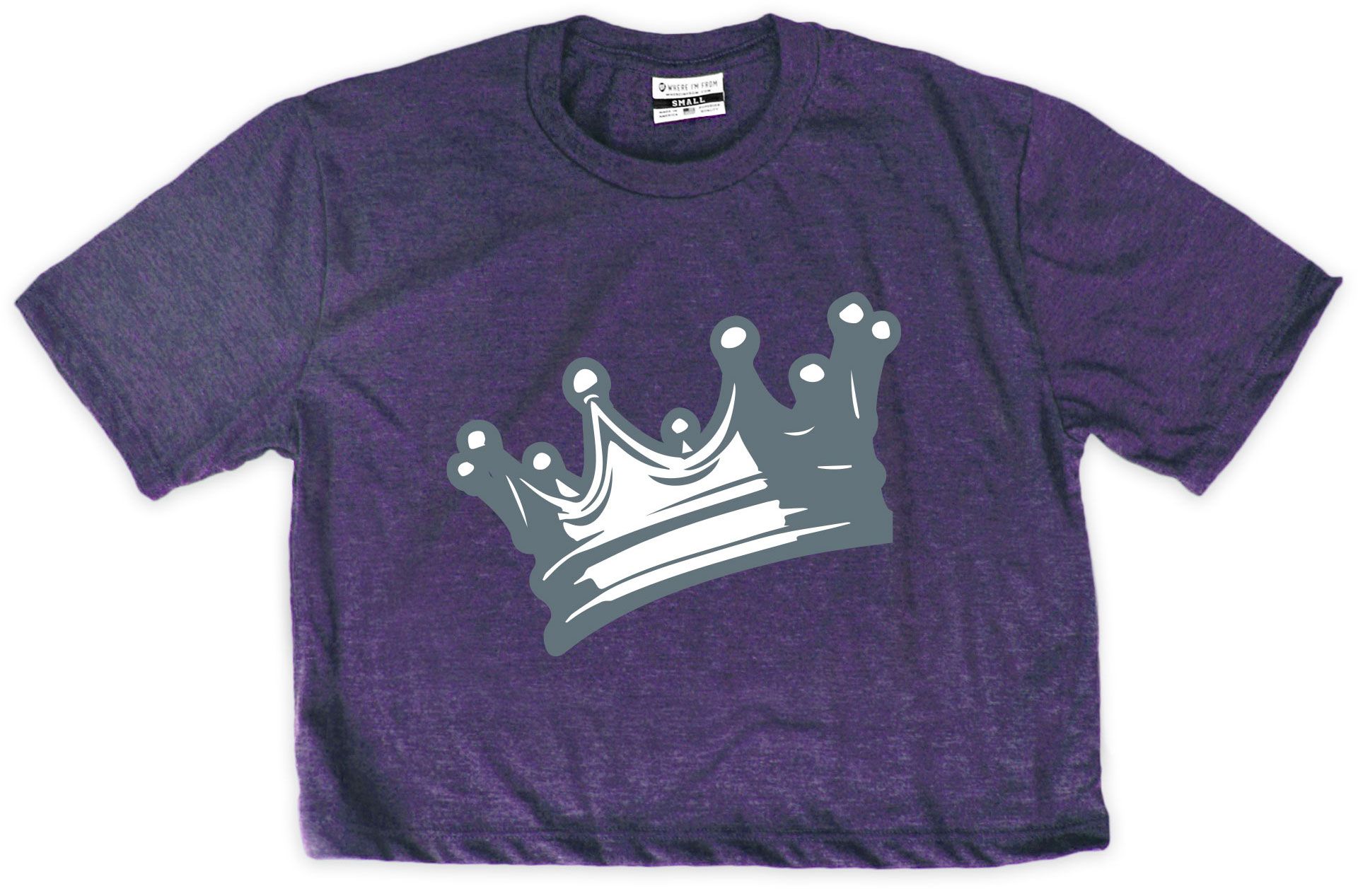 Where I'm From Women's Sacramento Purple Crown Cropped T-Shirt