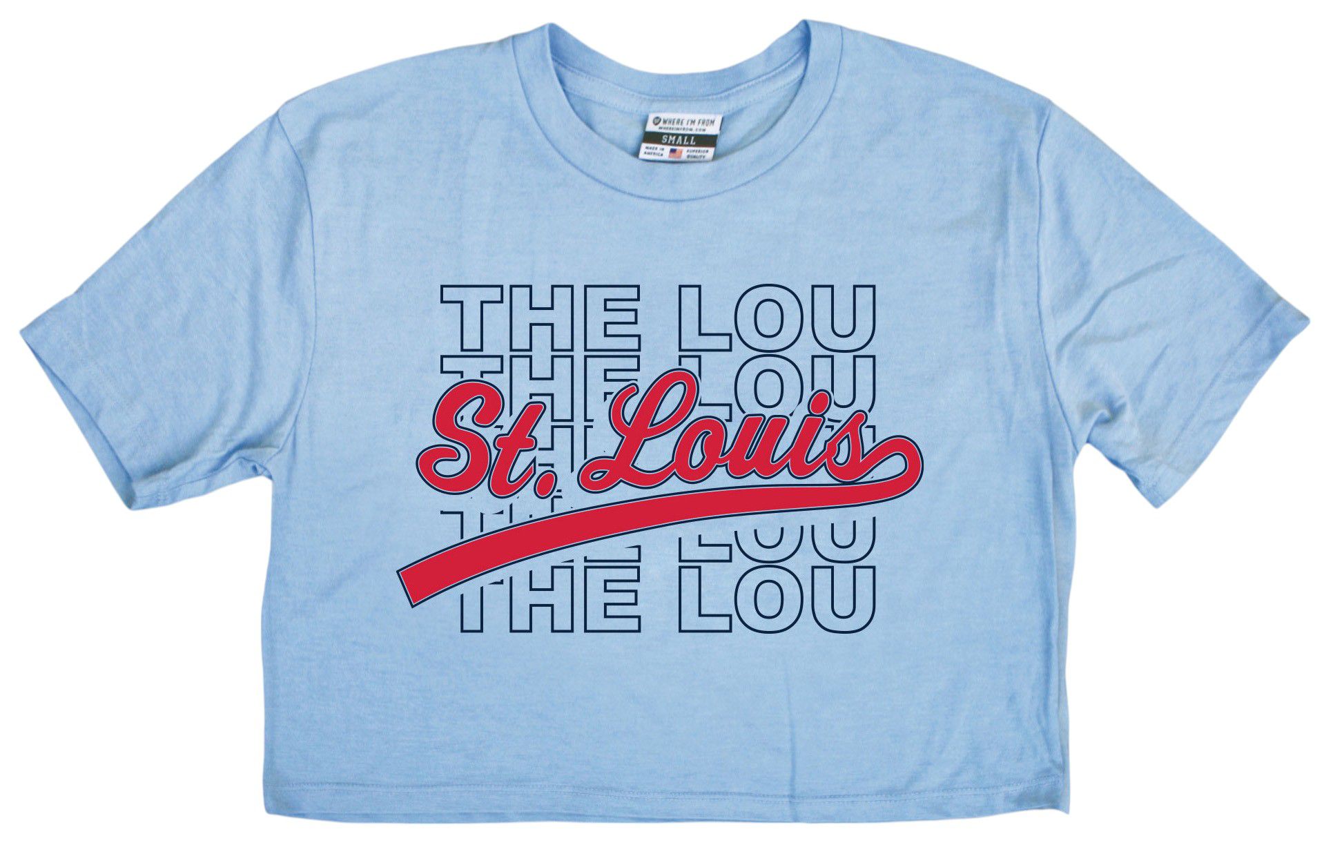 Where I'm From Adult St. Louis Blue Repeat Cropped T-Shirt