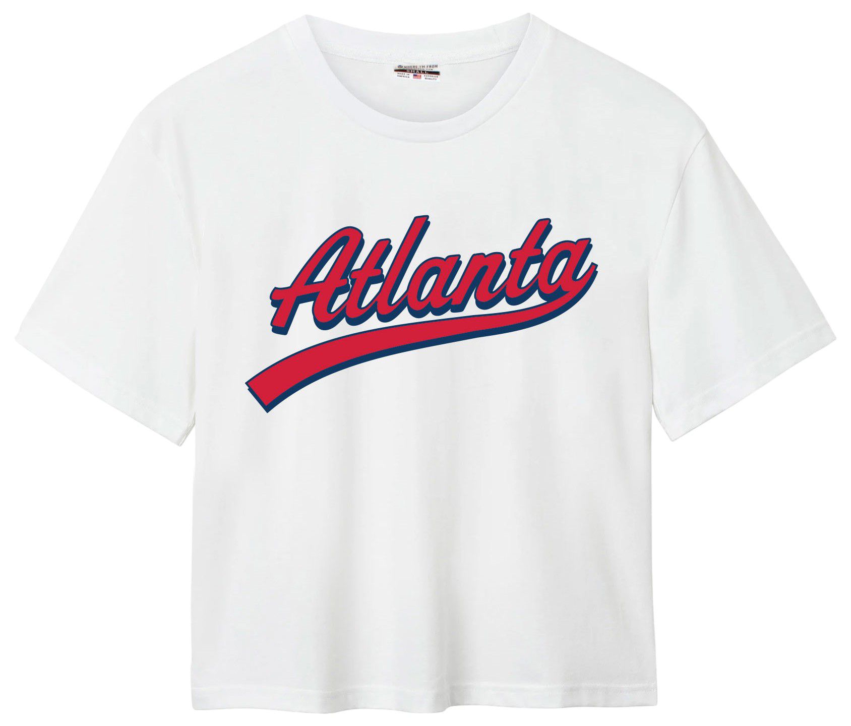 Where I'm From Women's Atlanta White Script Easy T-Shirt