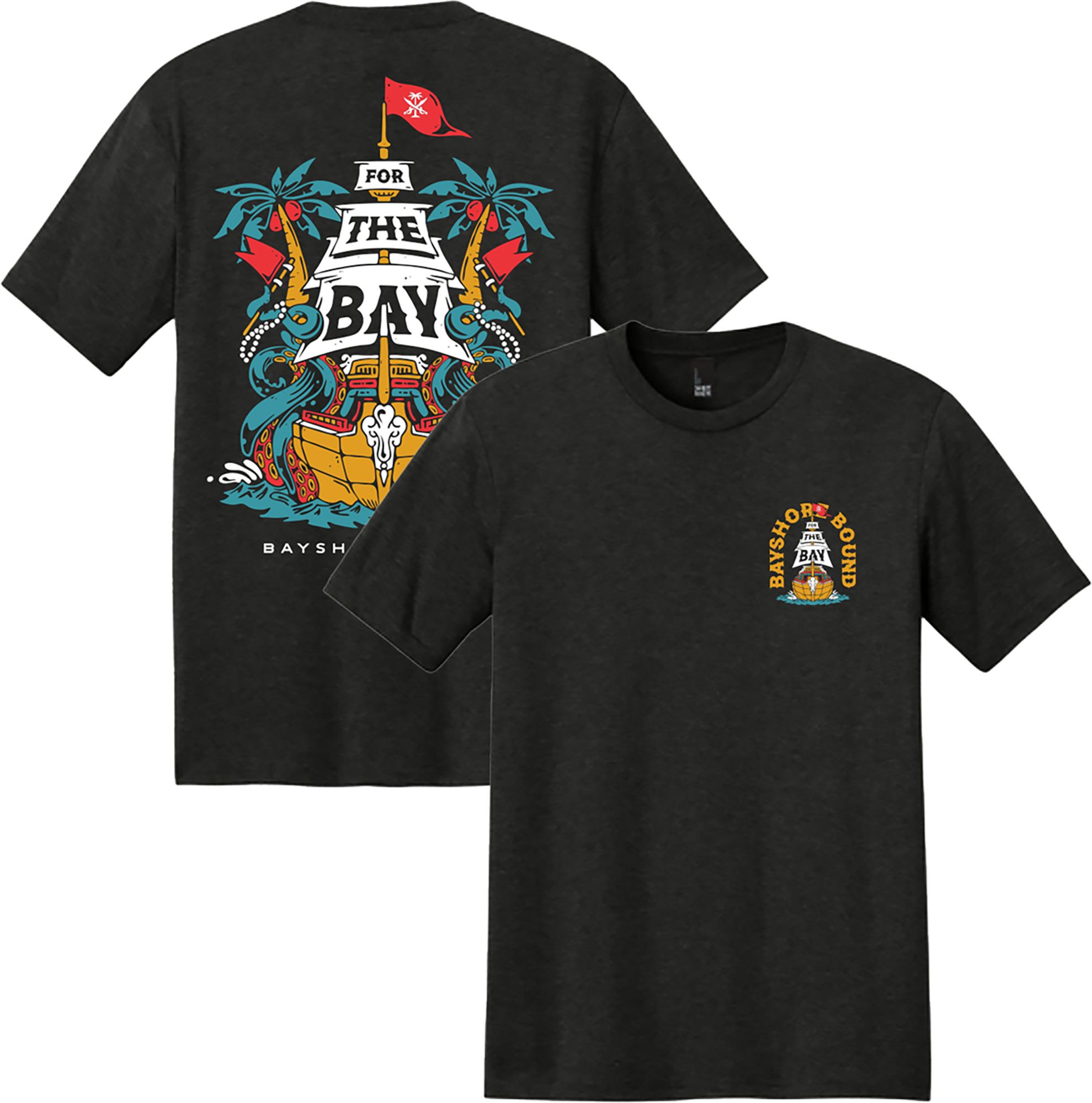 For the Bay Clothing Co. Adult Black Bayshore Ship T-Shirt