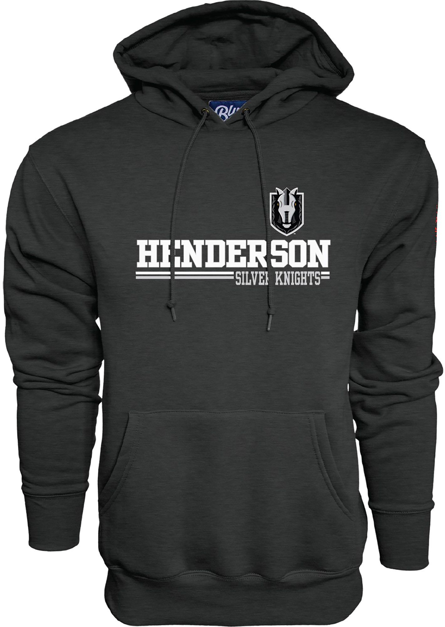 Blue 84 Adult Henderson Silver Knights Black Wordmark Logo Pullover Hoodie