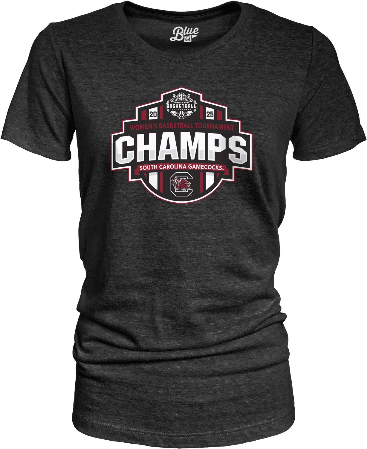 Blue 84 Women's 2025 Women's Basketball SEC Conference Champions South Carolina Gamecocks Locker Room T-Shirt