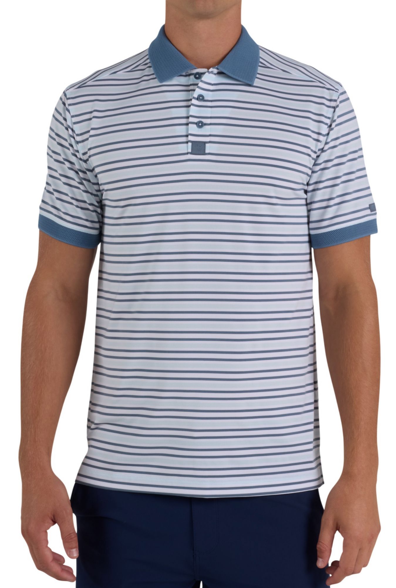 Bad Birdie Men's Striped Ridge Performance Golf Polo