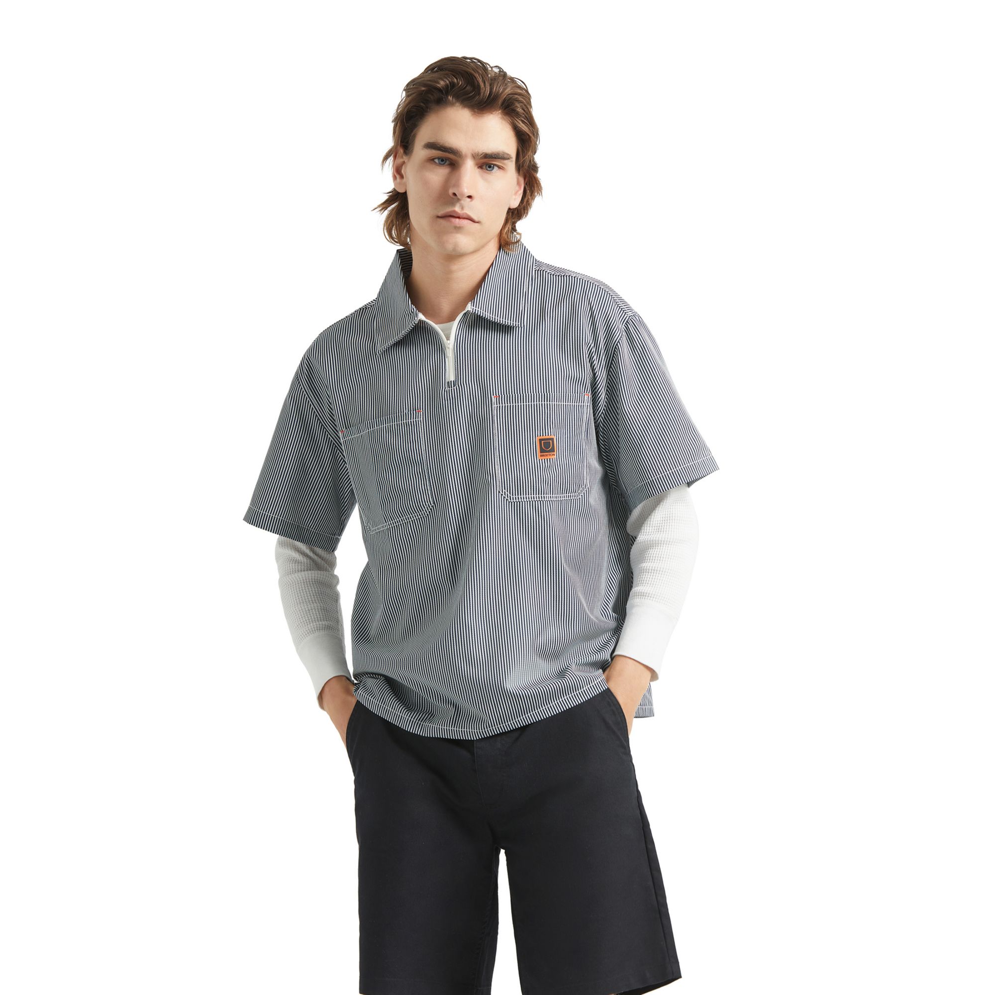 BRIXTON Men's Journey Lightweight Woven Short Sleeve Shirt