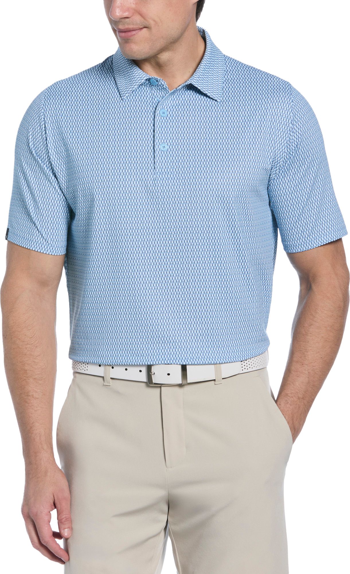 Callaway Men's Short Sleeve All Over Coffee Print Golf Polo