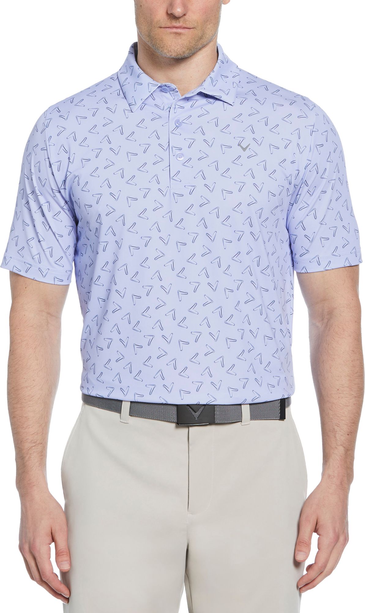 Callaway Men's  All-Over Chevron Printed Short Sleeve Golf Polo