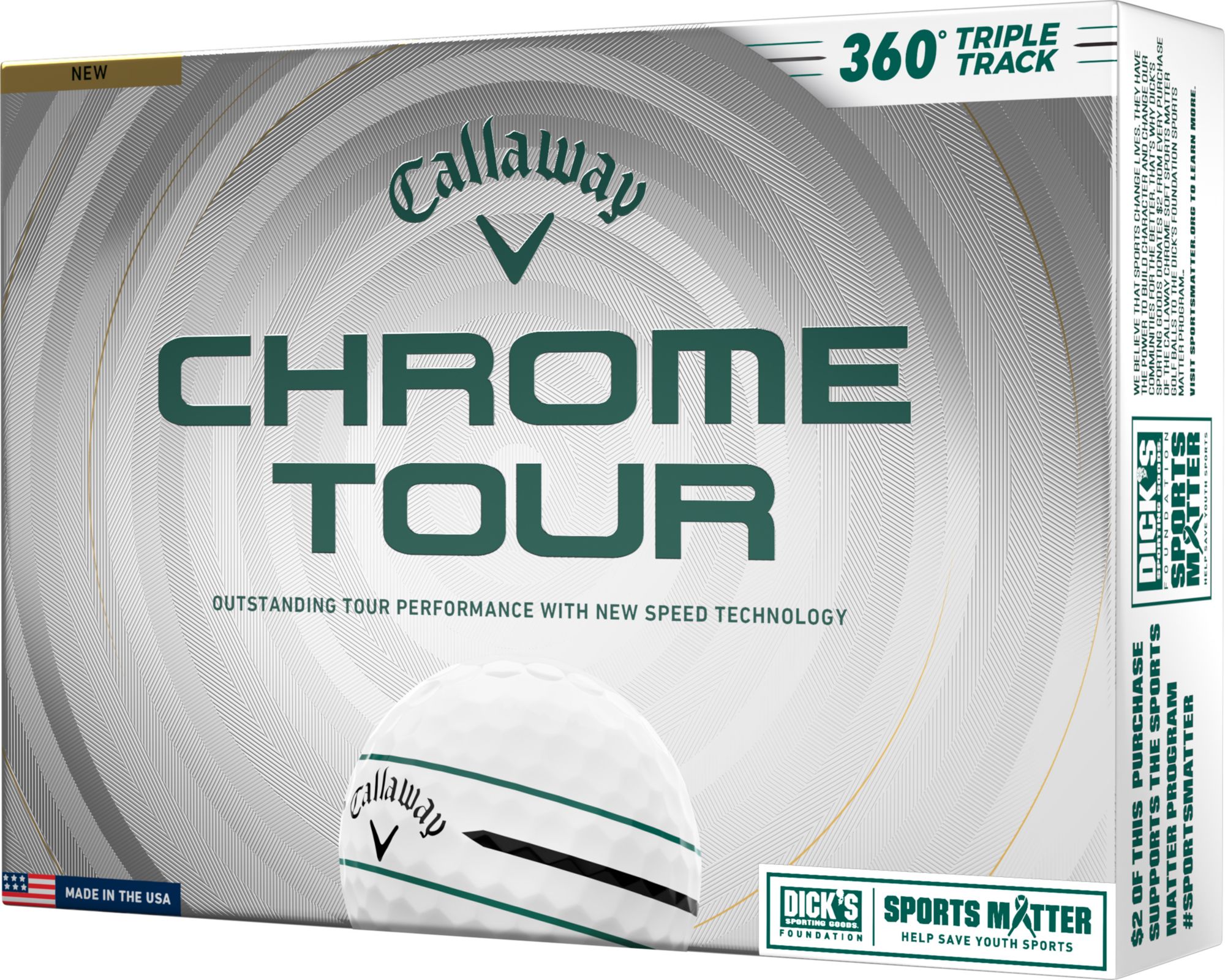 Callaway 2026 Chrome Tour 360 Triple Track Sports Matter Golf Balls