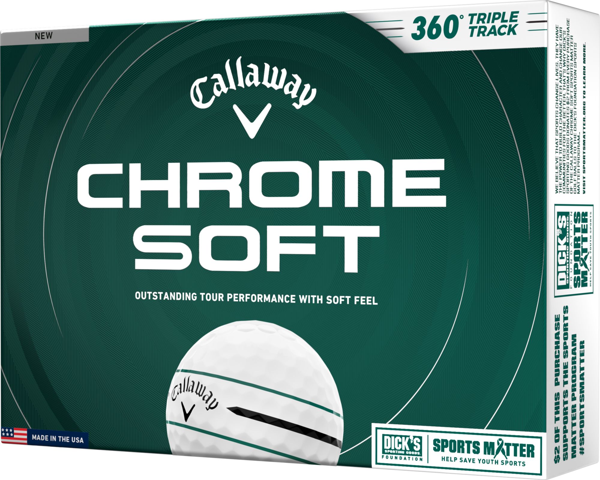 Callaway 2026 Chrome Soft 360 Triple Track Sports Matter Golf Balls