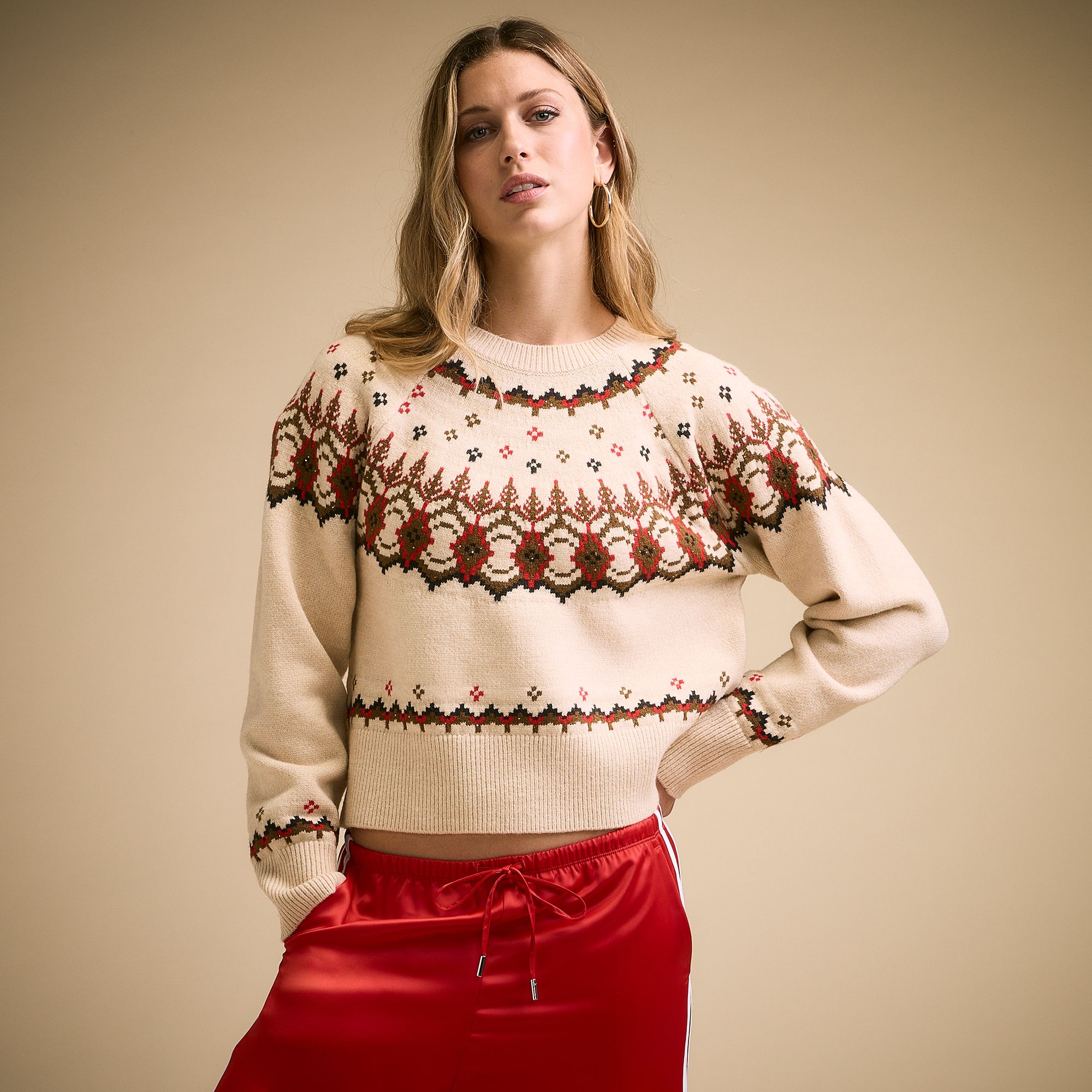 CALIA Women's Clean Crew Sweater