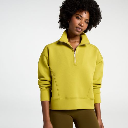 CALIA Women's Soft Scuba Mock Neck 1/4 Zip
