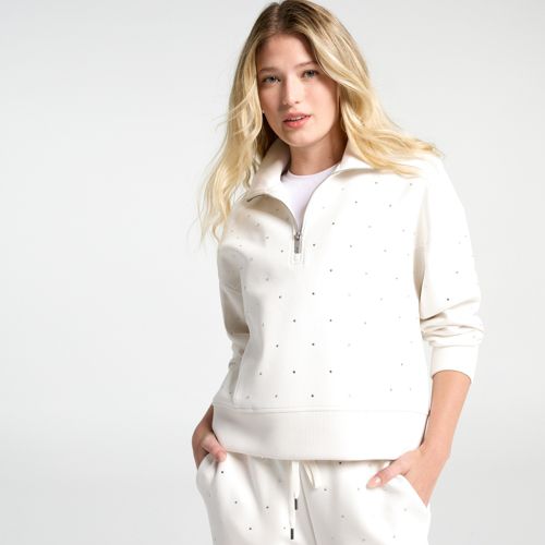CALIA Women's Soft Scuba Mock Neck 1/4 Zip