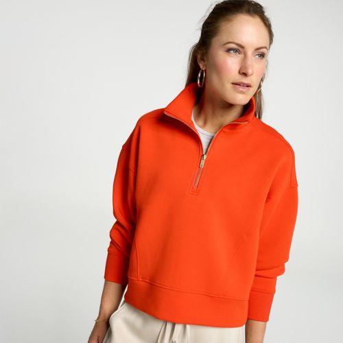 CALIA Women's Soft Scuba Mock Neck 1/4 Zip