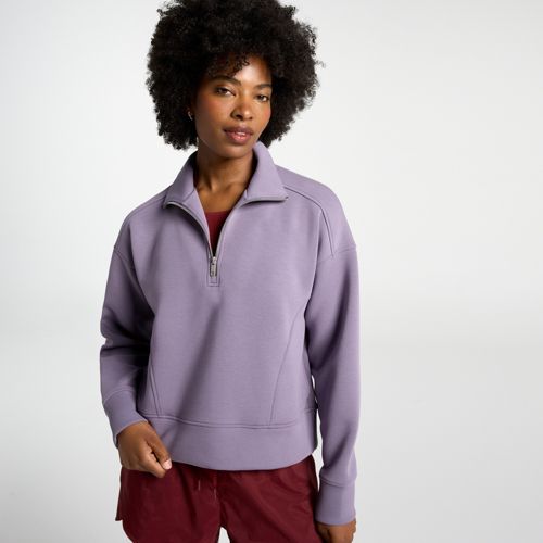 CALIA Women's Soft Scuba Mock Neck 1/4 Zip