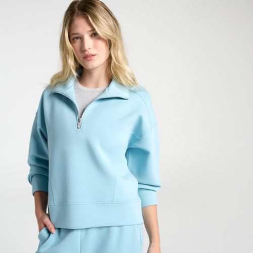 CALIA Women's Soft Scuba Mock Neck 1/4 Zip