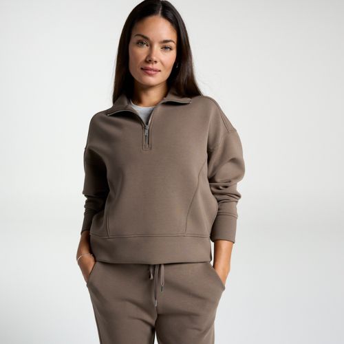 CALIA Women's Soft Scuba Mock Neck 1/4 Zip