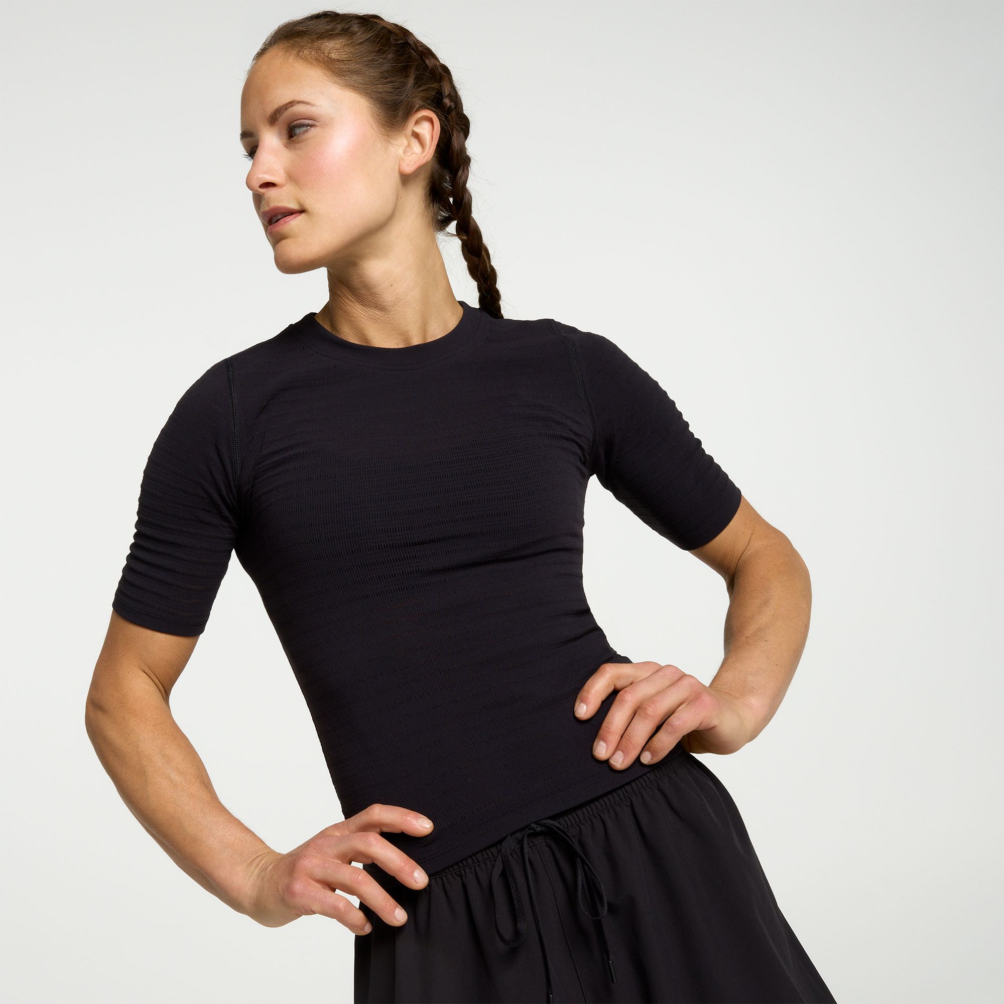 CALIA Women's Seamless Crop Elbow Tee