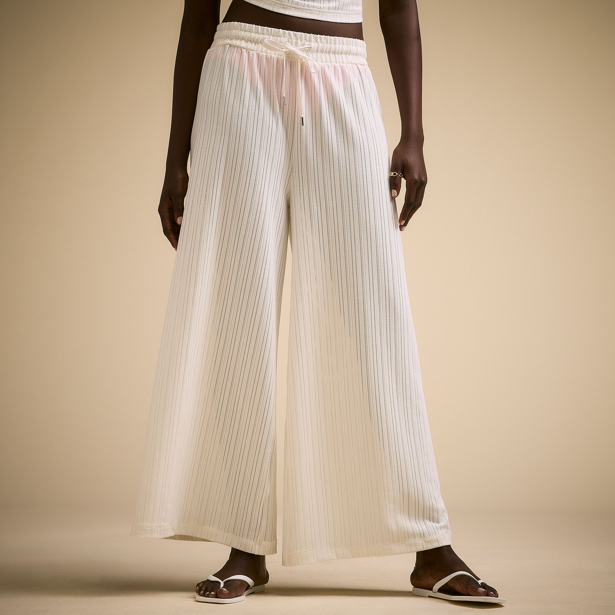 CALIA Women's Swim Wide Leg Knit Cover Up Pant