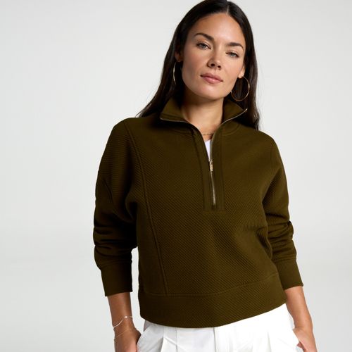CALIA Women's Elevate Ripple 1/4 Zip Pullover