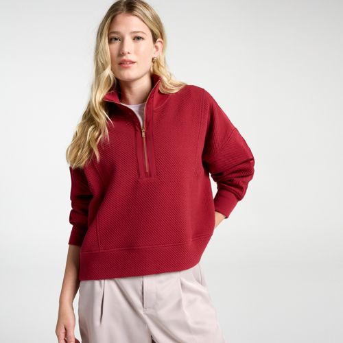 CALIA Women's Elevate Ripple 1/4 Zip Pullover