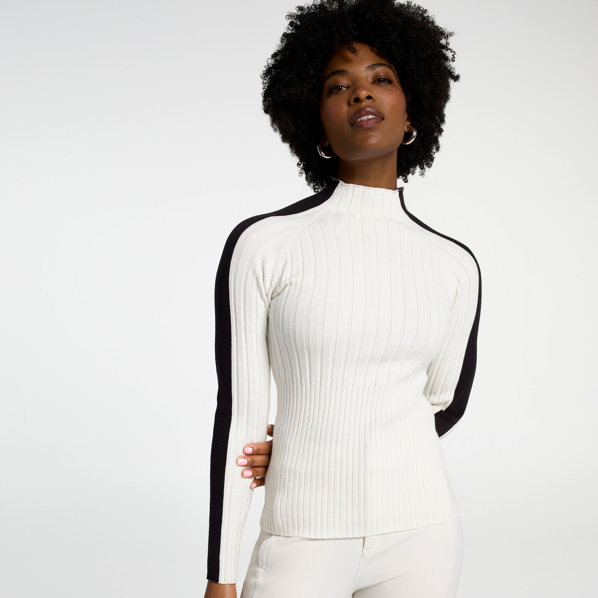 CALIA Women's Mixed Stitch Turtleneck Sweater