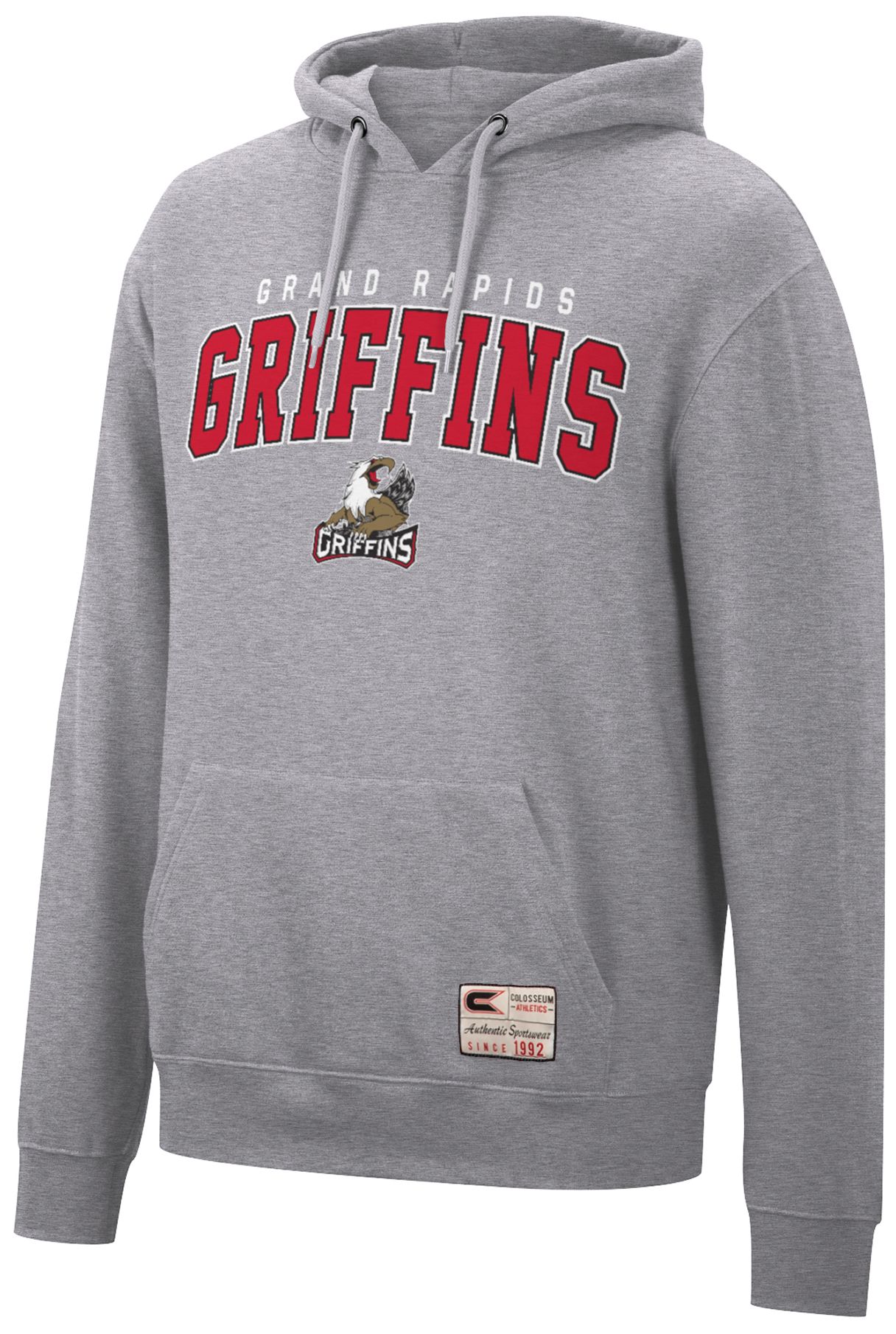 Colosseum Athletics Men's Grand Rapids Griffins Grey Authentic Pullover Hoodie