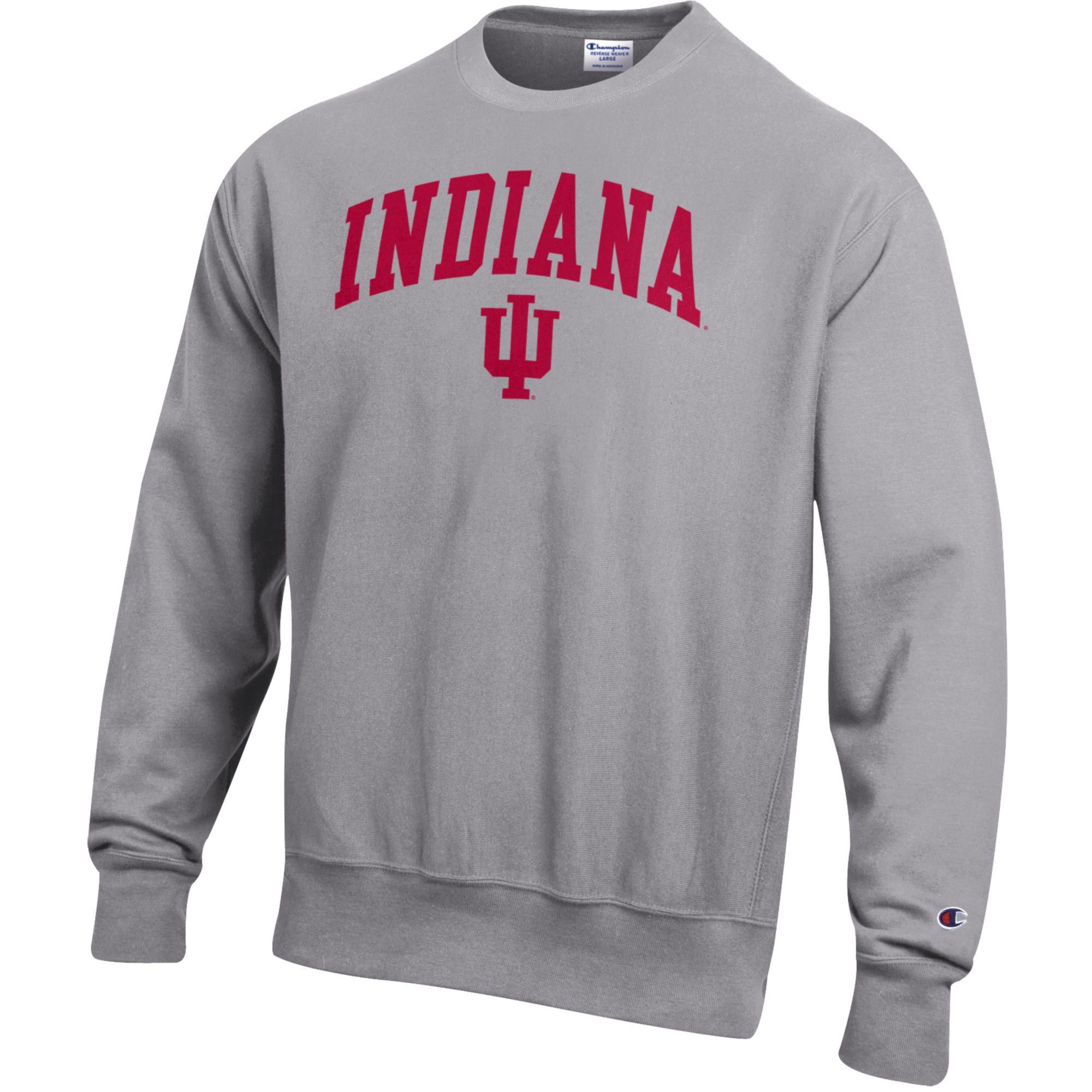 Champion Men's Indiana Hoosiers Oxford Gray Reverse Weave Crewneck Sweatshirt