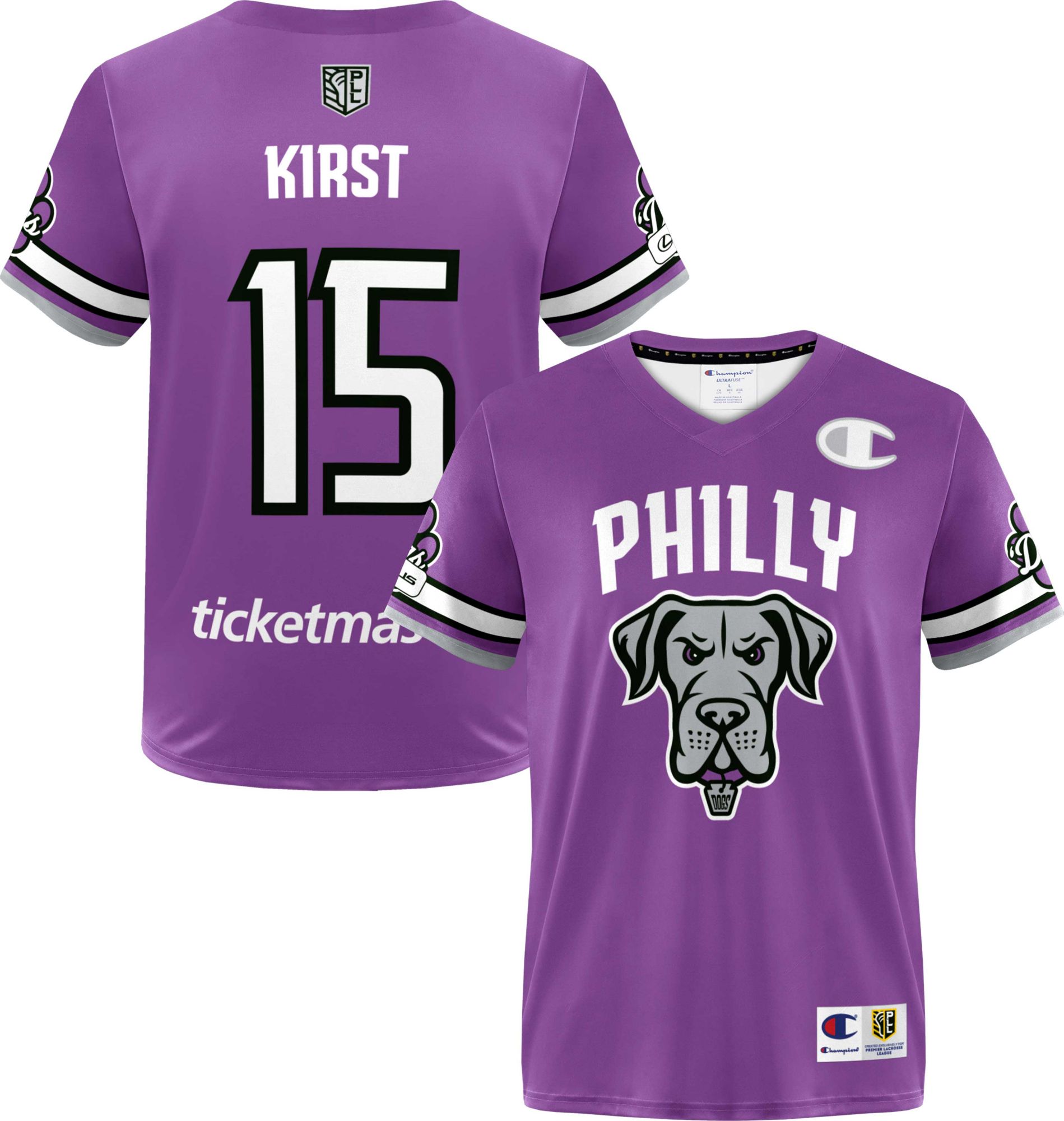 Champion Men's Philadelphia Waterdogs CJ Kirst #15 Purple Replica Jersey