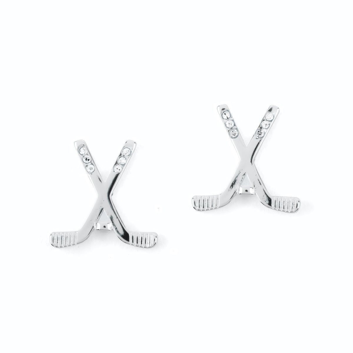 Chelsea Charles Silver Ice Hockey Earrings