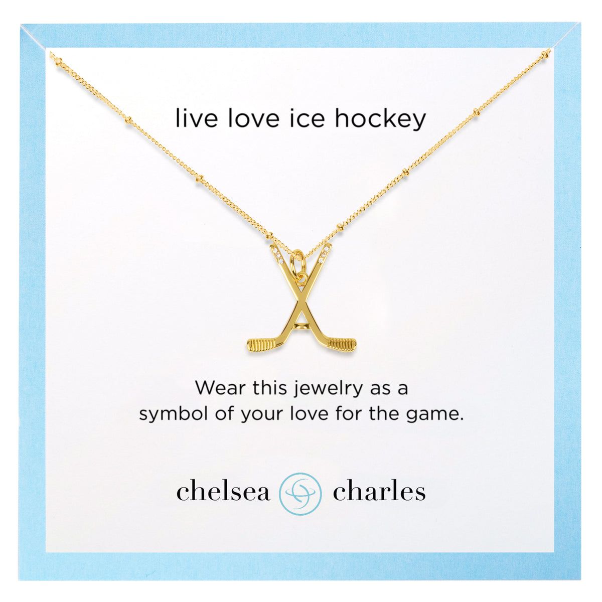 Chelsea Charles Gold Sport Ice Hockey Charm Necklace