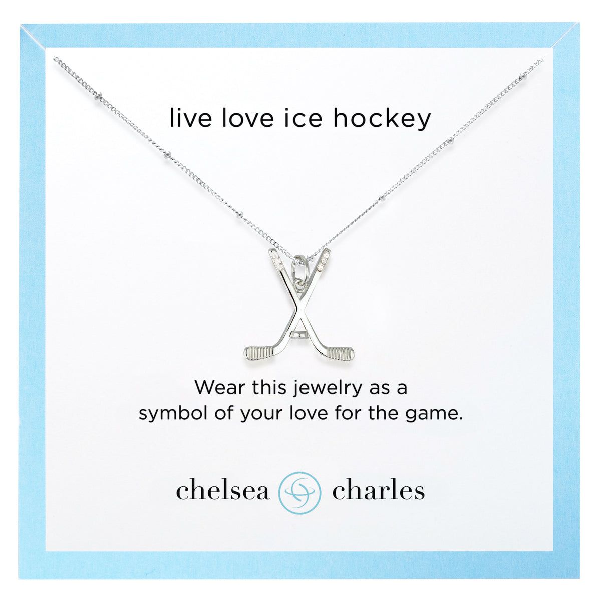 Chelsea Charles Gold Sport Ice Hockey Charm Necklace