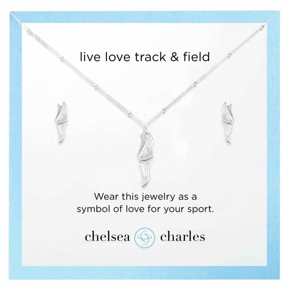 Chelsea Charles Sport Track and Field Necklace and Earring Set