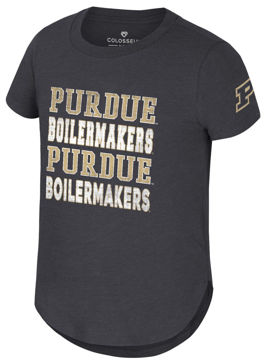 Colosseum Girls' Purdue Boilermakers Black Flame Princess Short Sleeve T-Shirt