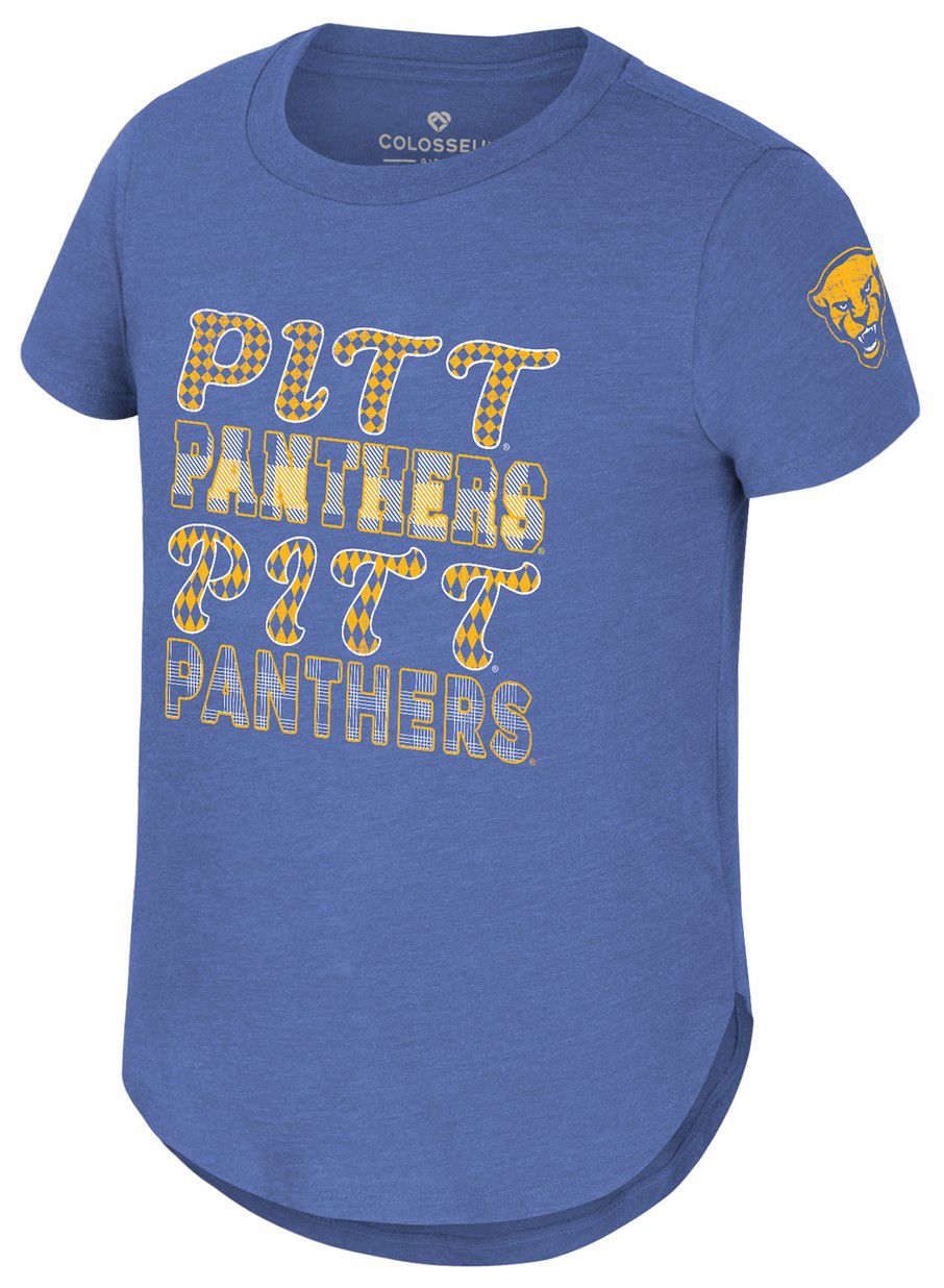 Colosseum Girls' Pitt Panthers Royal Flame Princess Short Sleeve T-Shirt