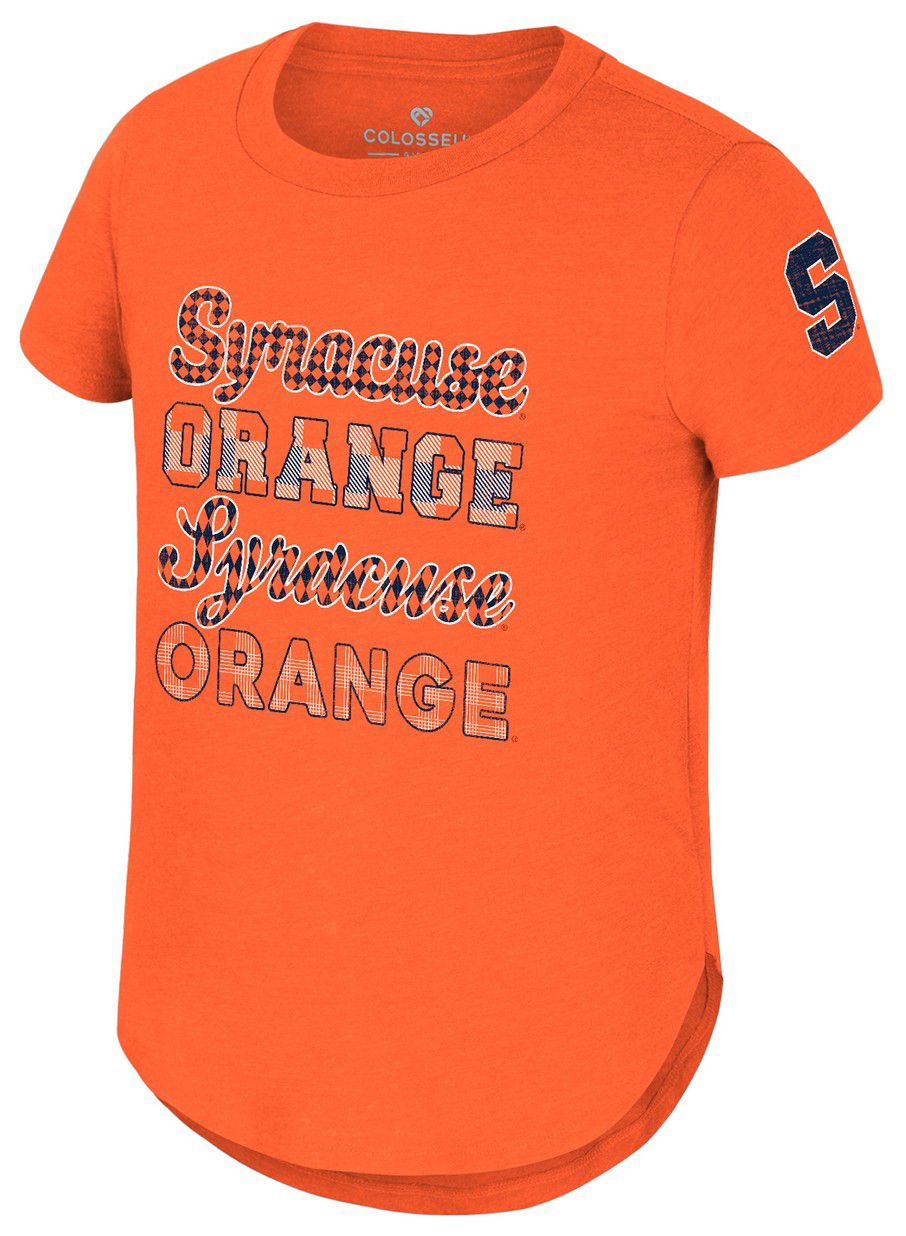Colosseum Girls' Syracuse Orange Orange Flame Princess Short Sleeve T-Shirt