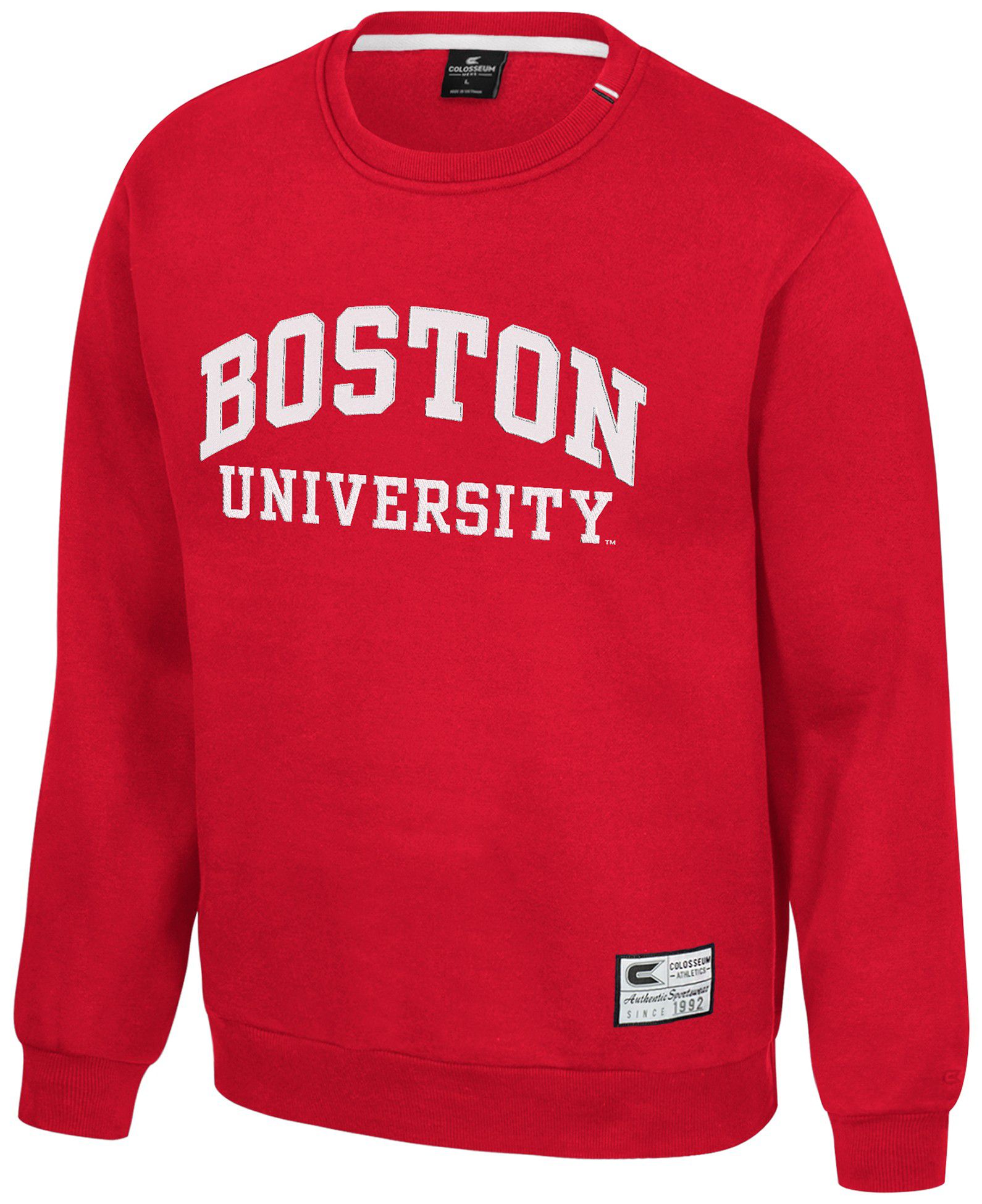 Colosseum Men's Boston Terriers Red Charlie Crew Pullover Sweatshirt