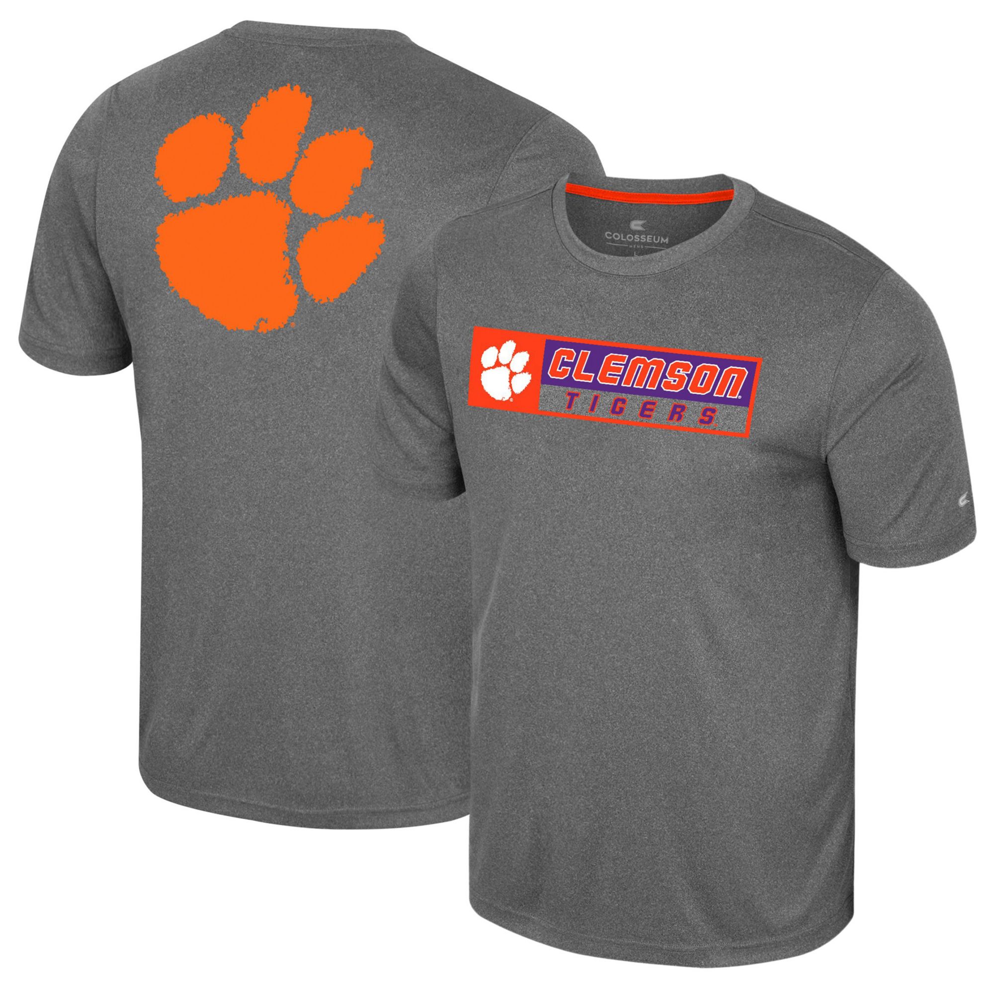 Colosseum Men's Clemson Tigers Heather Charcoal Twin T-Shirt