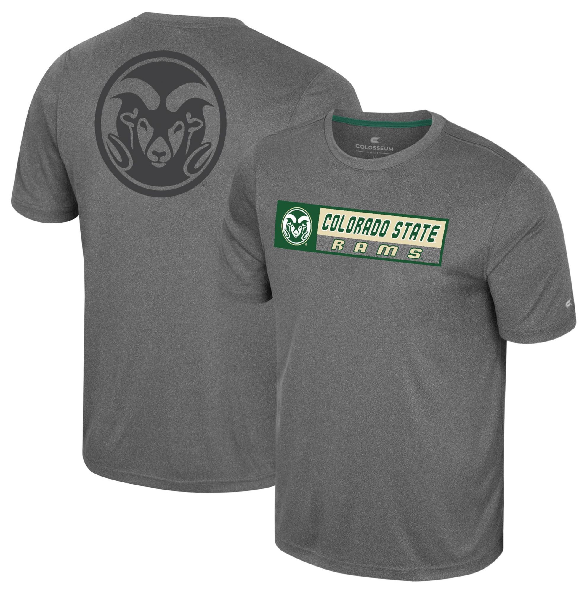 Colosseum Men's Colorado State Rams Heather Charcoal Twin T-Shirt