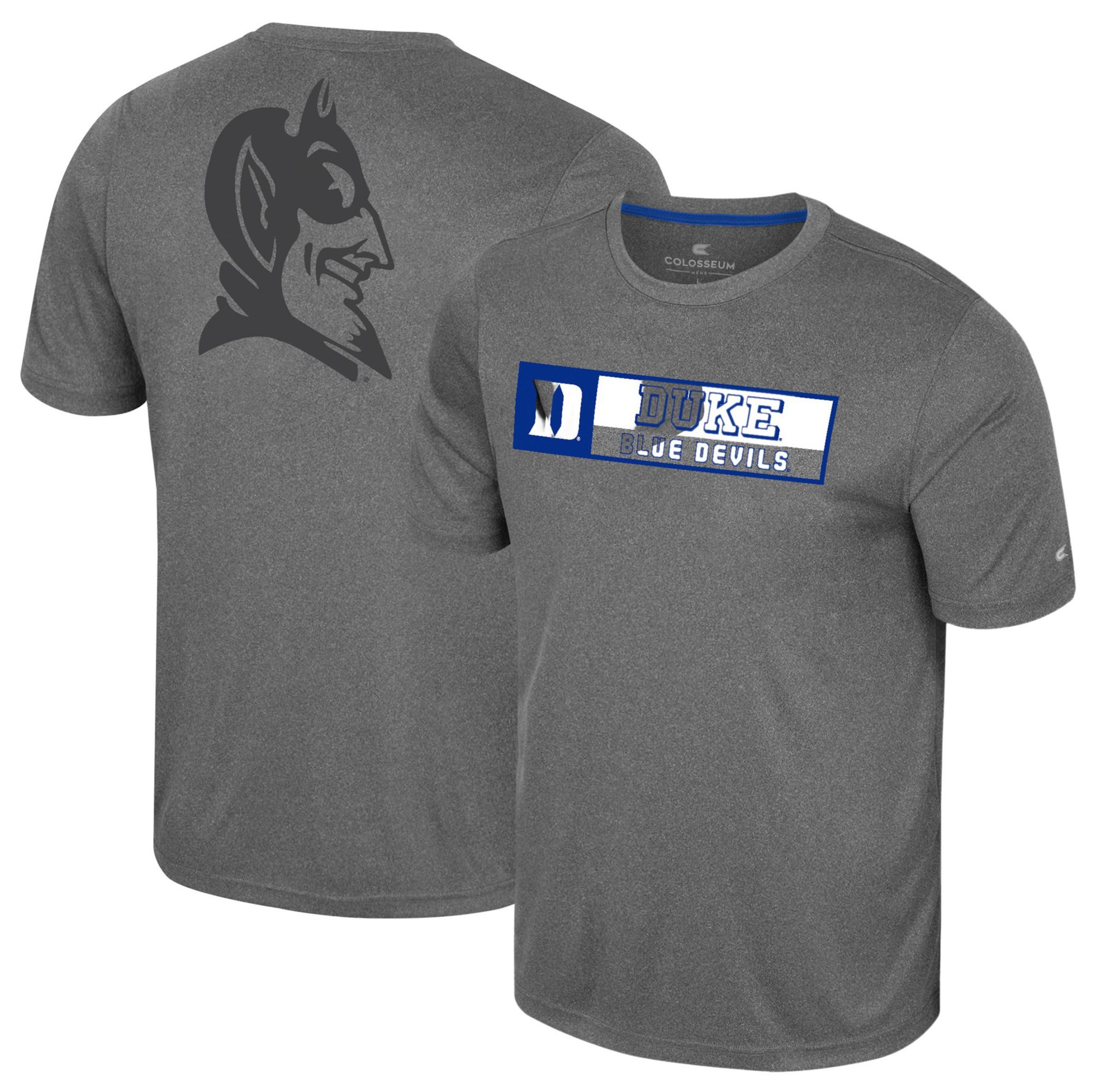 Colosseum Men's Duke Blue Devils Heather Charcoal Twin T-Shirt