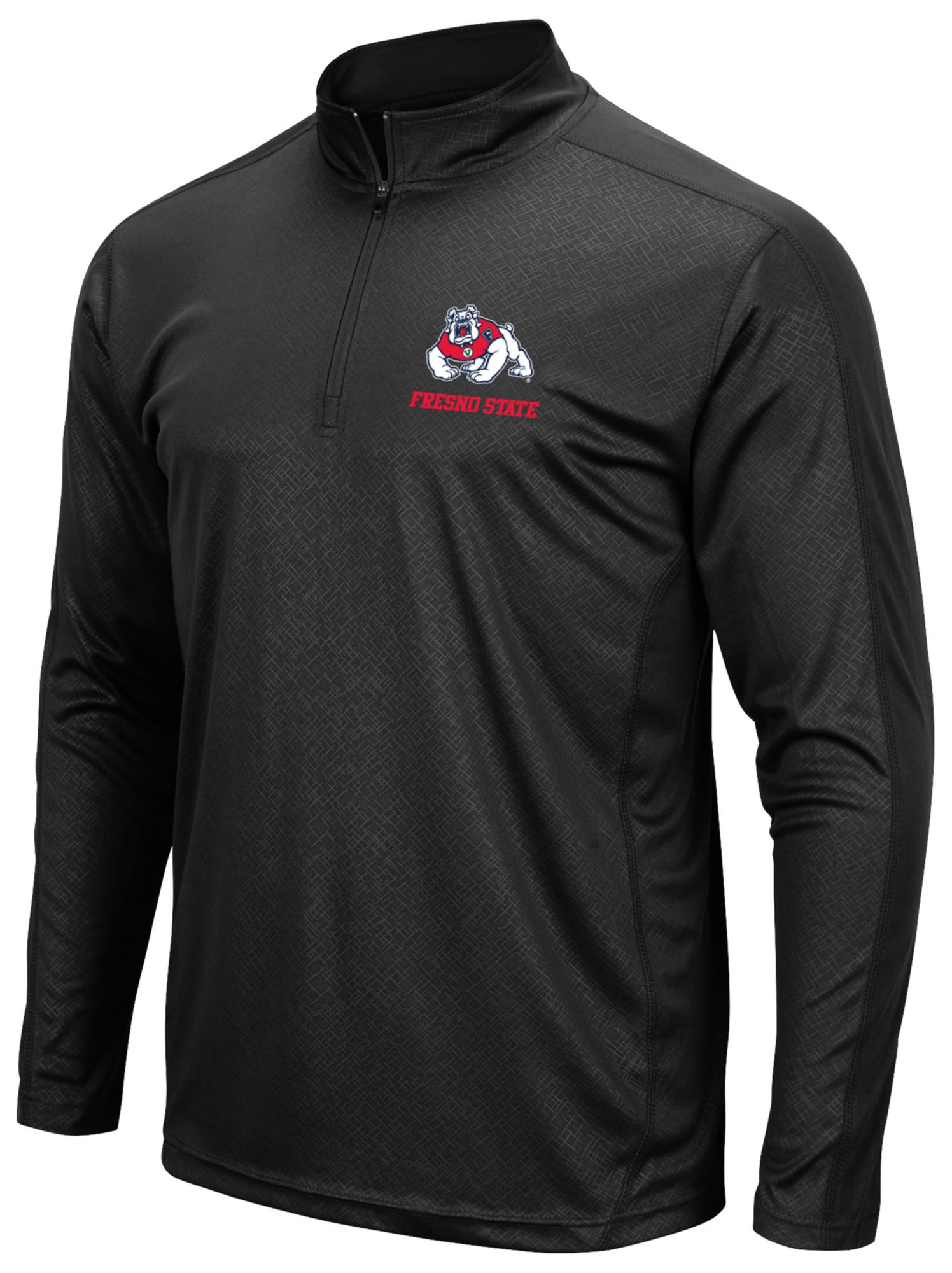 Colosseum Men's Fresno State Bulldogs Black Loggerhead Long Sleeve Quarter-Zip Jacket