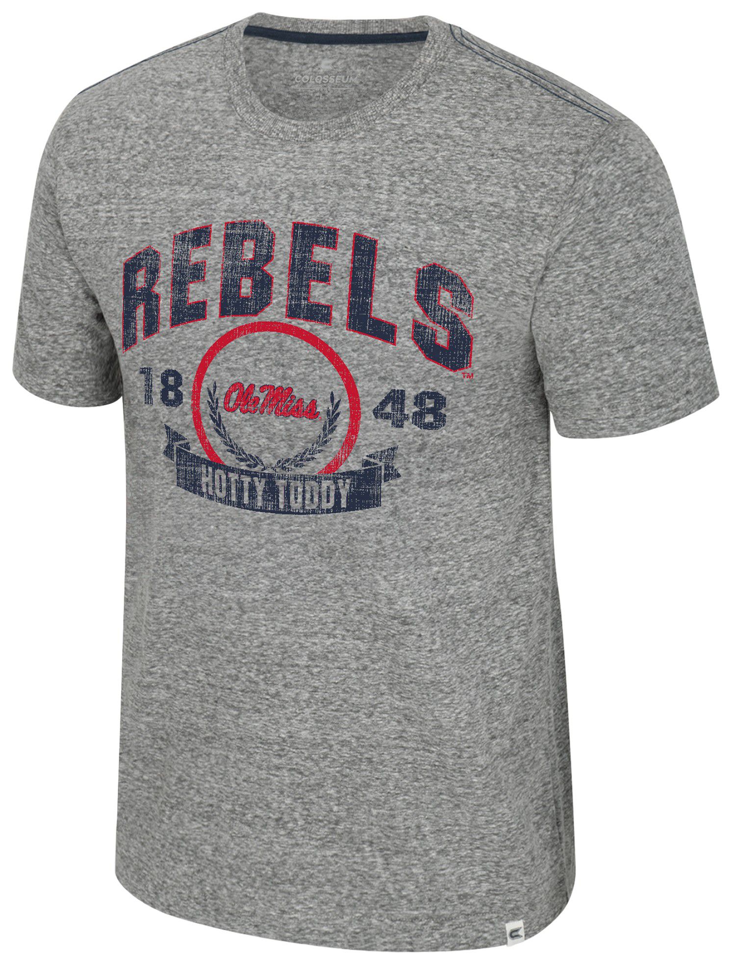Colosseum Men's Ole Miss Rebels Heather Grey Pop Pop Short Sleeve T-Shirt