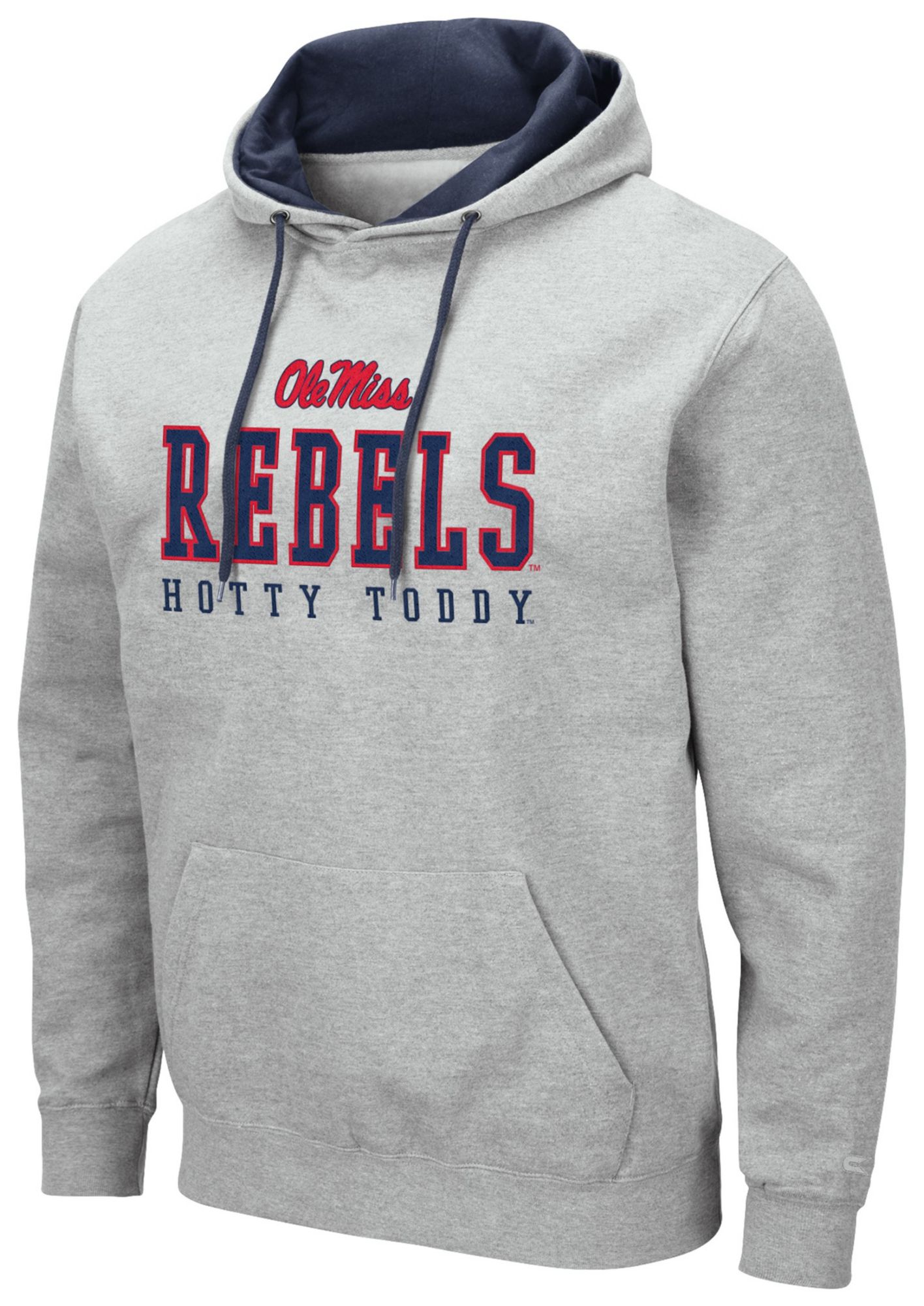 Colosseum Men's Ole Miss Rebels Heather Grey Pullover Hoodie