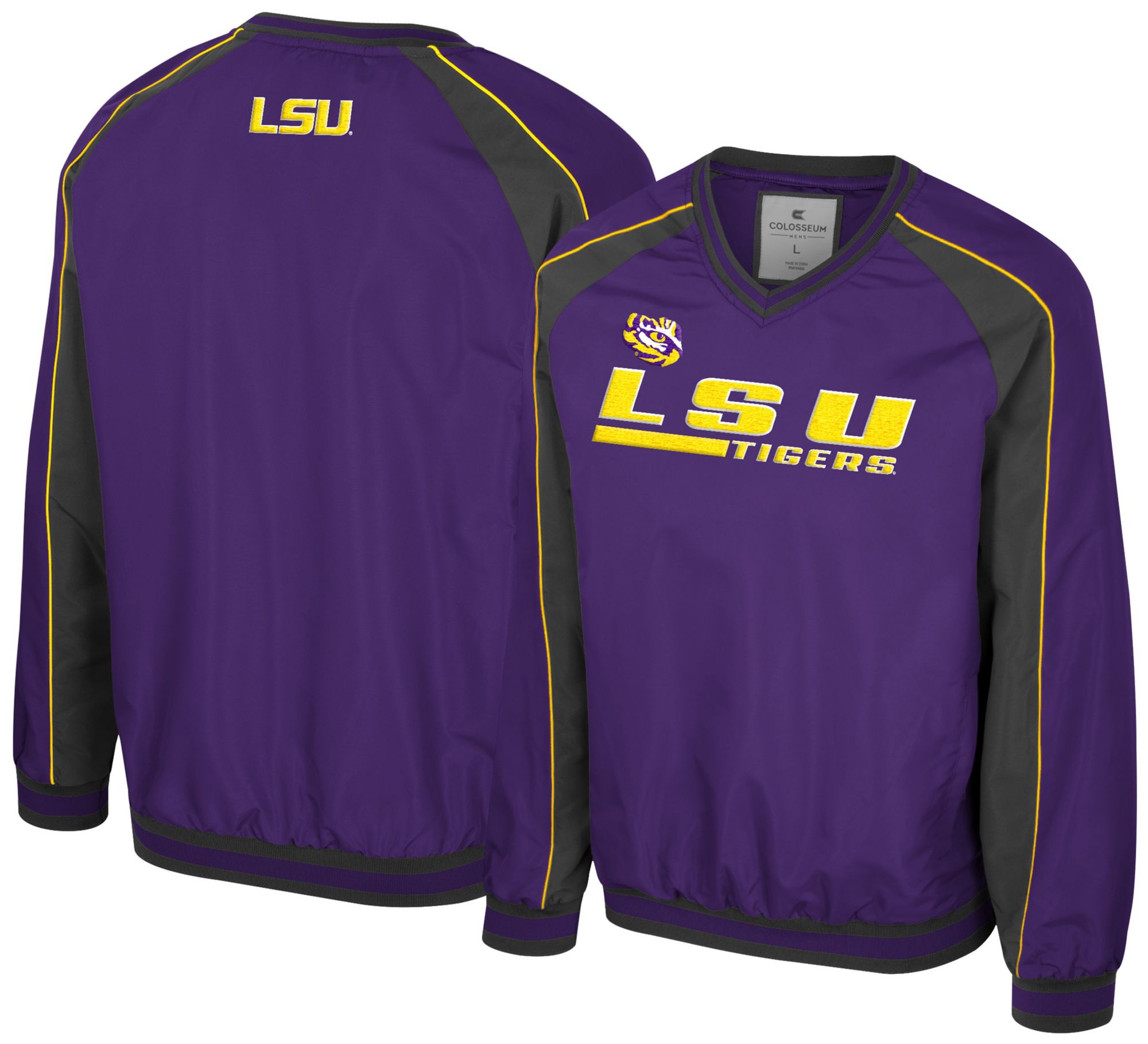 Colosseum Men's LSU Tigers Purple Goes America Coach Pullover Jacket