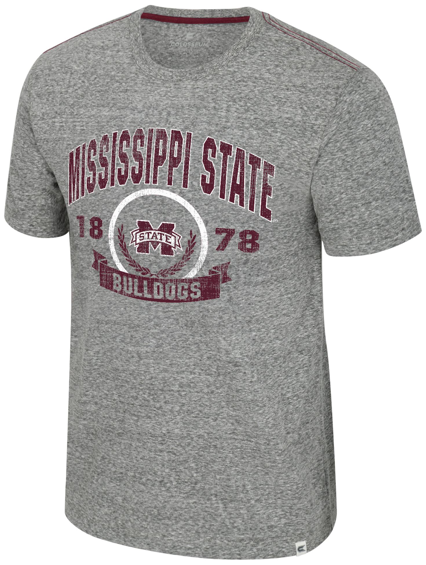 Colosseum Men's Mississippi State Bulldogs Heather Grey Pop Pop Short Sleeve T-Shirt